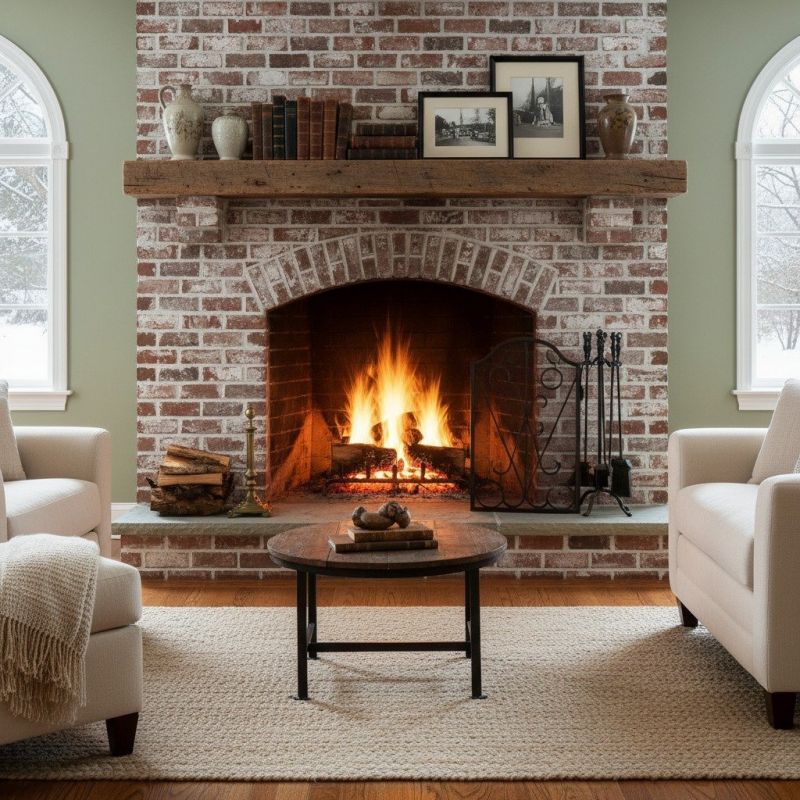 Brick Mantel Installation